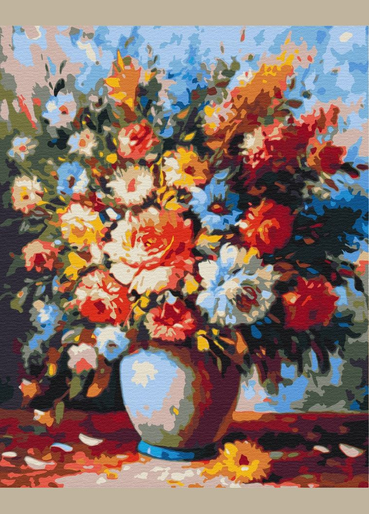 Картина за номерами Квіти Розкішний букет у вазі 40х50 см Живопис за номерами на полотні BS51429 Brushme (308988693)