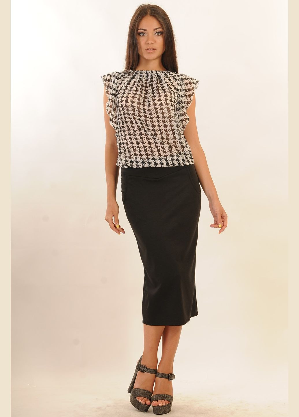 Жіночна спідниця-олівець міді довжини з потайною блискавкою ззаду (ЮБ 1.1-07.1/14) RiMari (334894169)