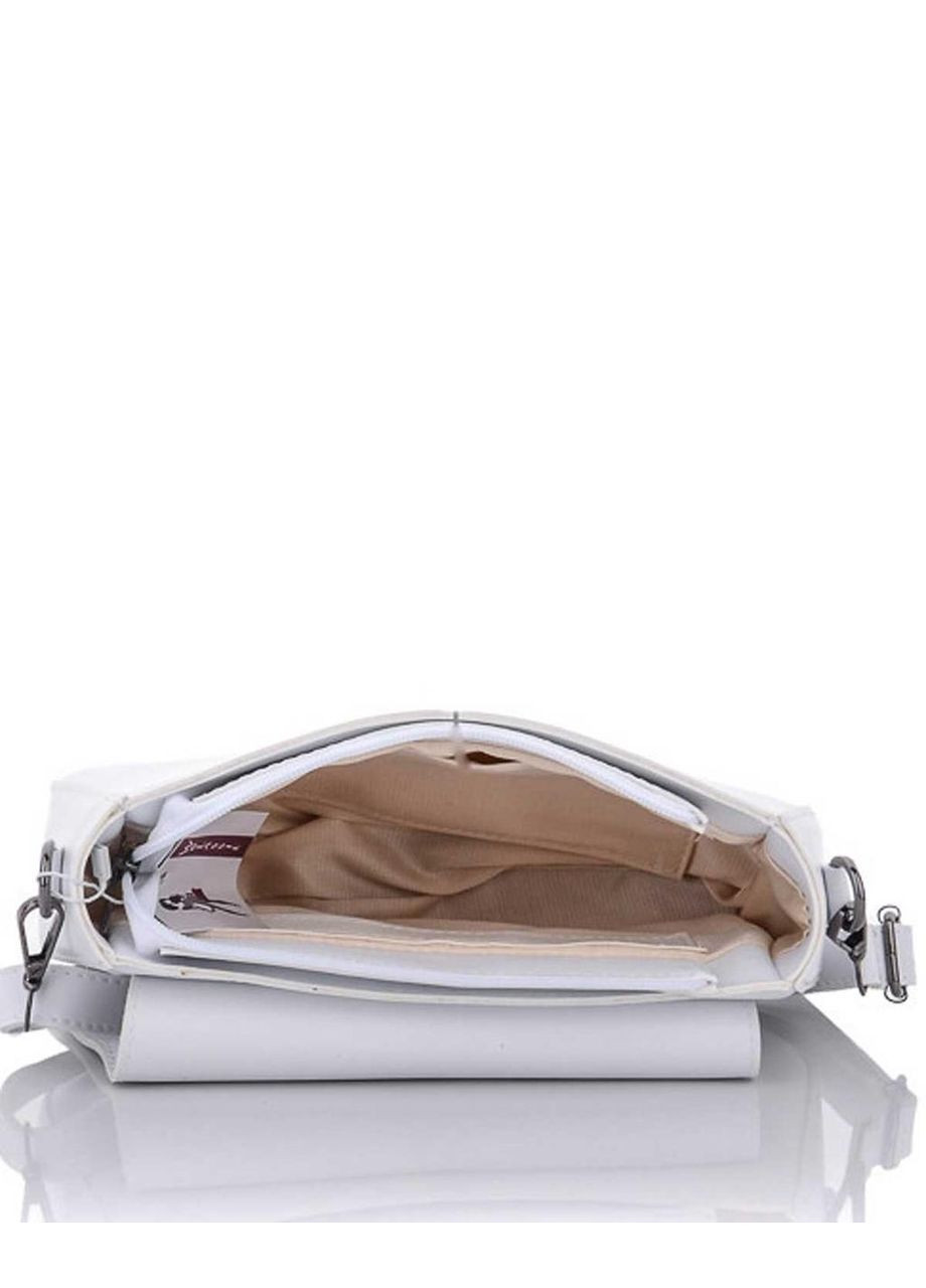 Жіноча біла сумка крос-боді напівкругла «Теона» на довгому ремінці WeLassie (298570072)
