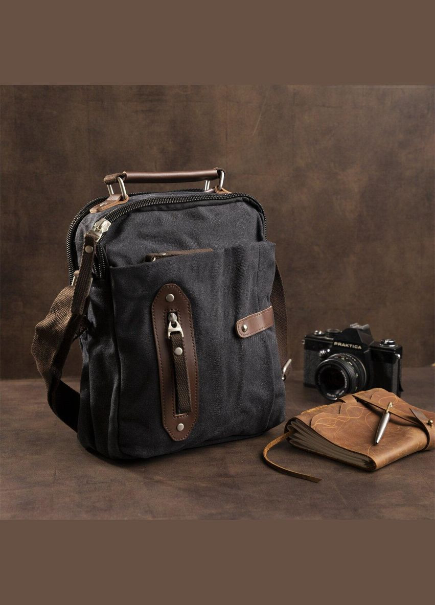 Сумка вертикальна текстильна 20079 Чорна Vintage (298567975)