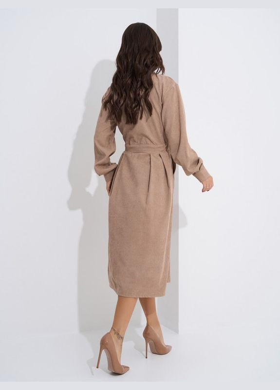 Бежева сукня sa-561 бежева ISSA PLUS однотонна