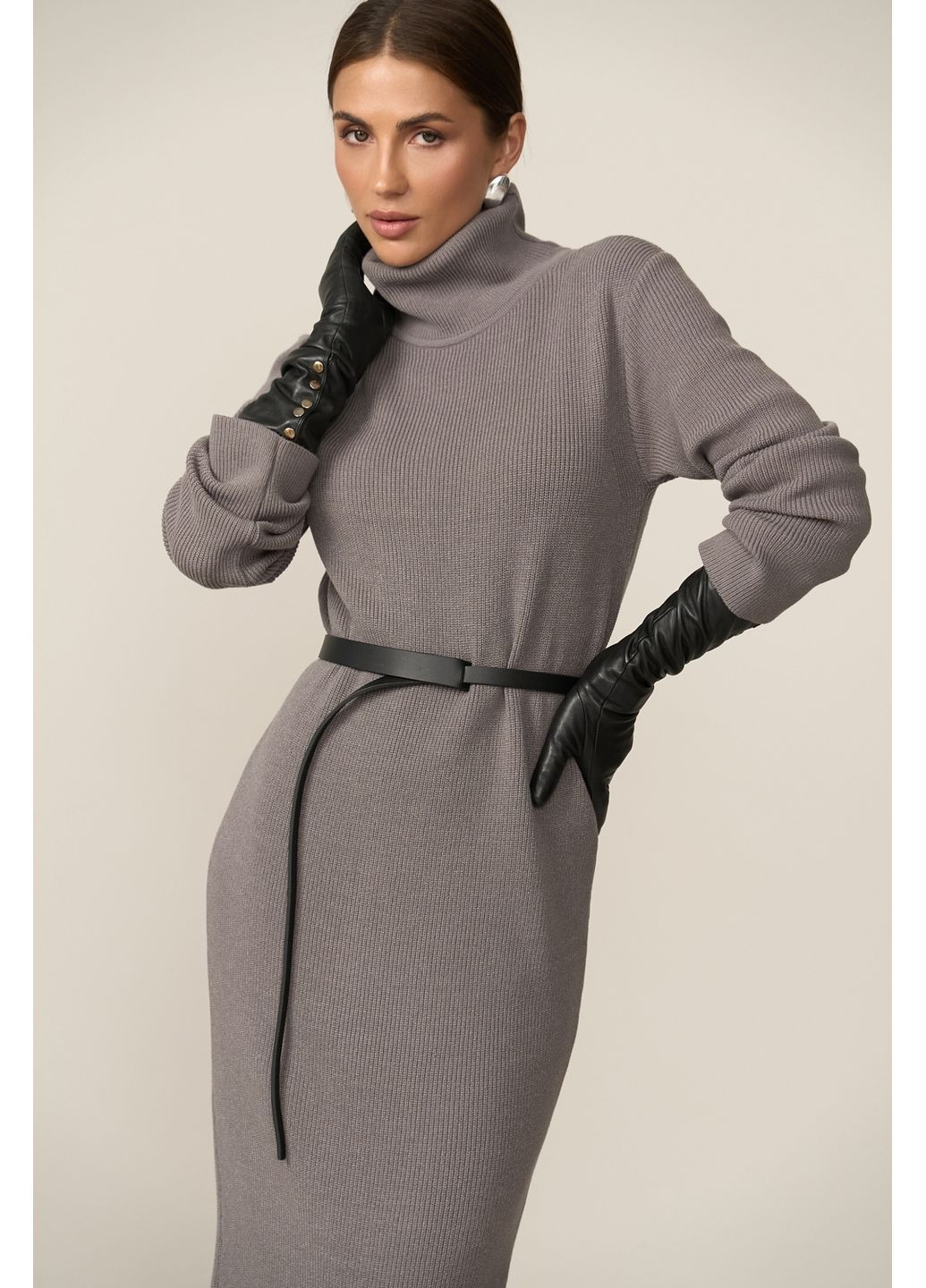 Сіро-бежева сукня 2864 Triko Bakh