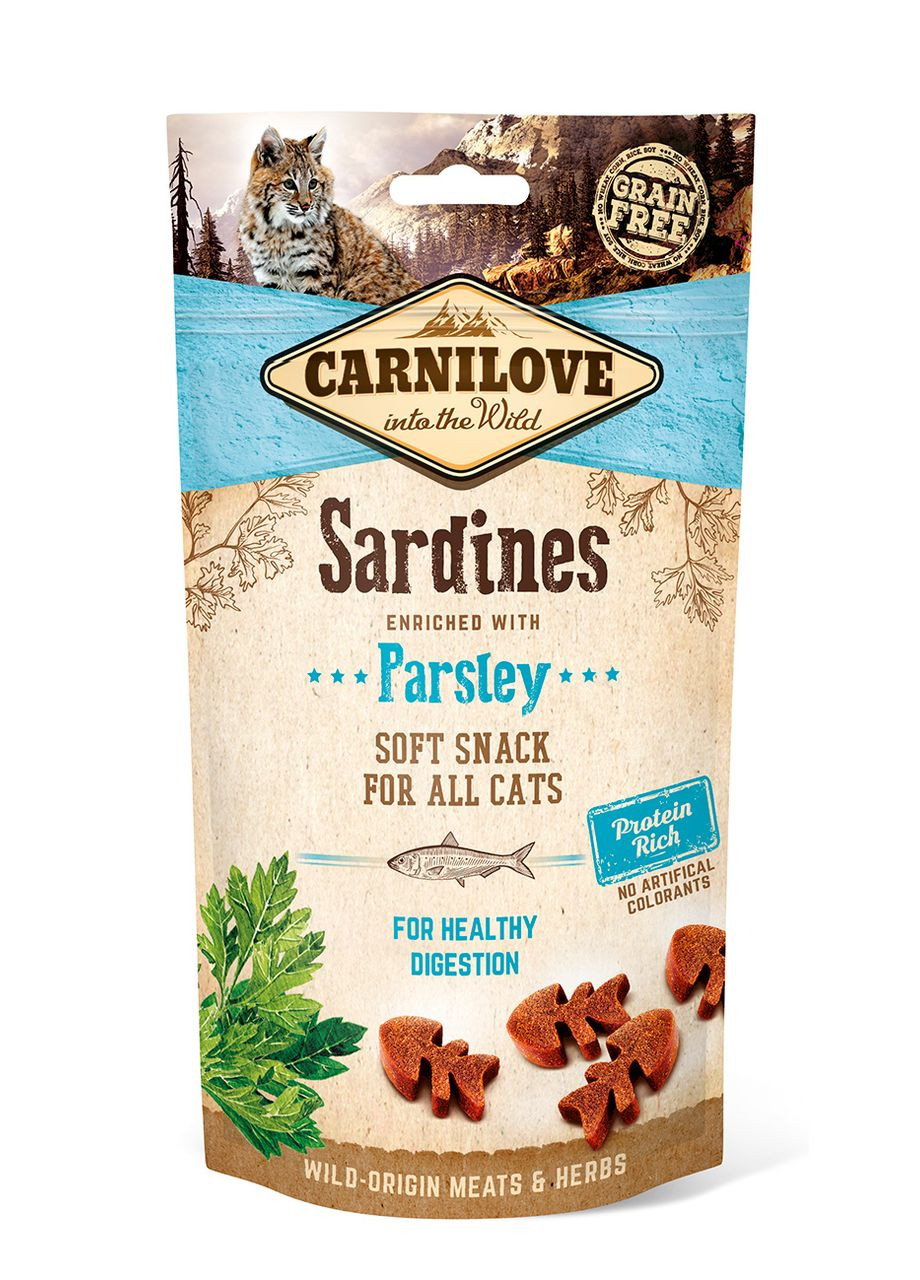 Лакомство для кошек Semi Moist для кошек с сардиной и петрушкой 0.05 кг (8595602527236) Carnilove (307360130)