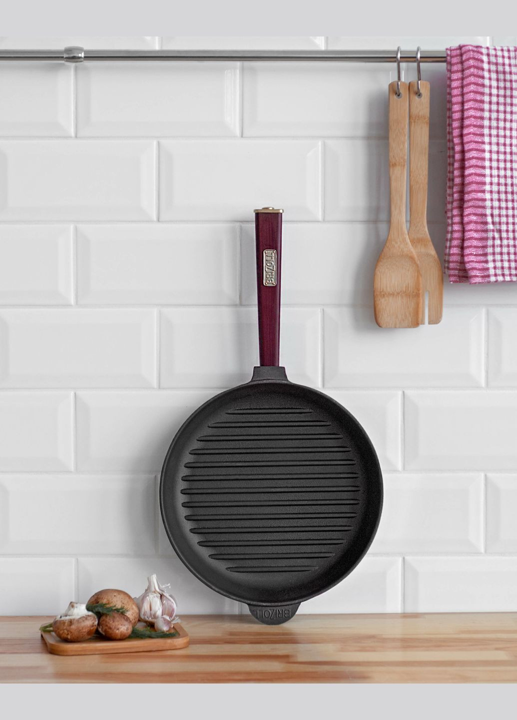 Чавунна сковорода гриль Optima-Bordo 280 х 50 мм Brizoll (322732420)