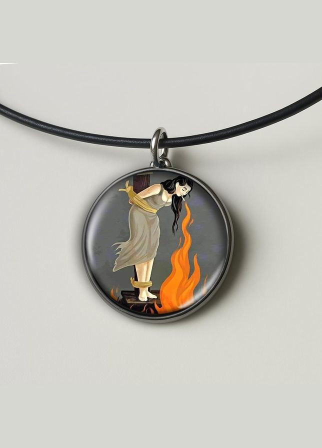 Набір підвіска (кулон) та брелок дівчина палає No Brand (332633591)