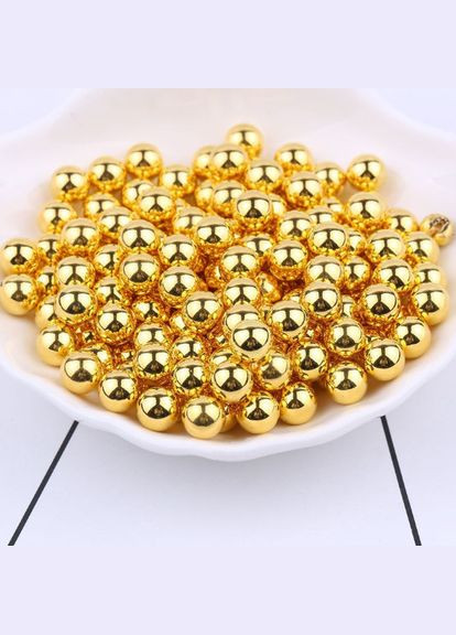 Намистини гальванічні, дзеркальні, 6 мм, золото, 50 шт No Brand (340485739)