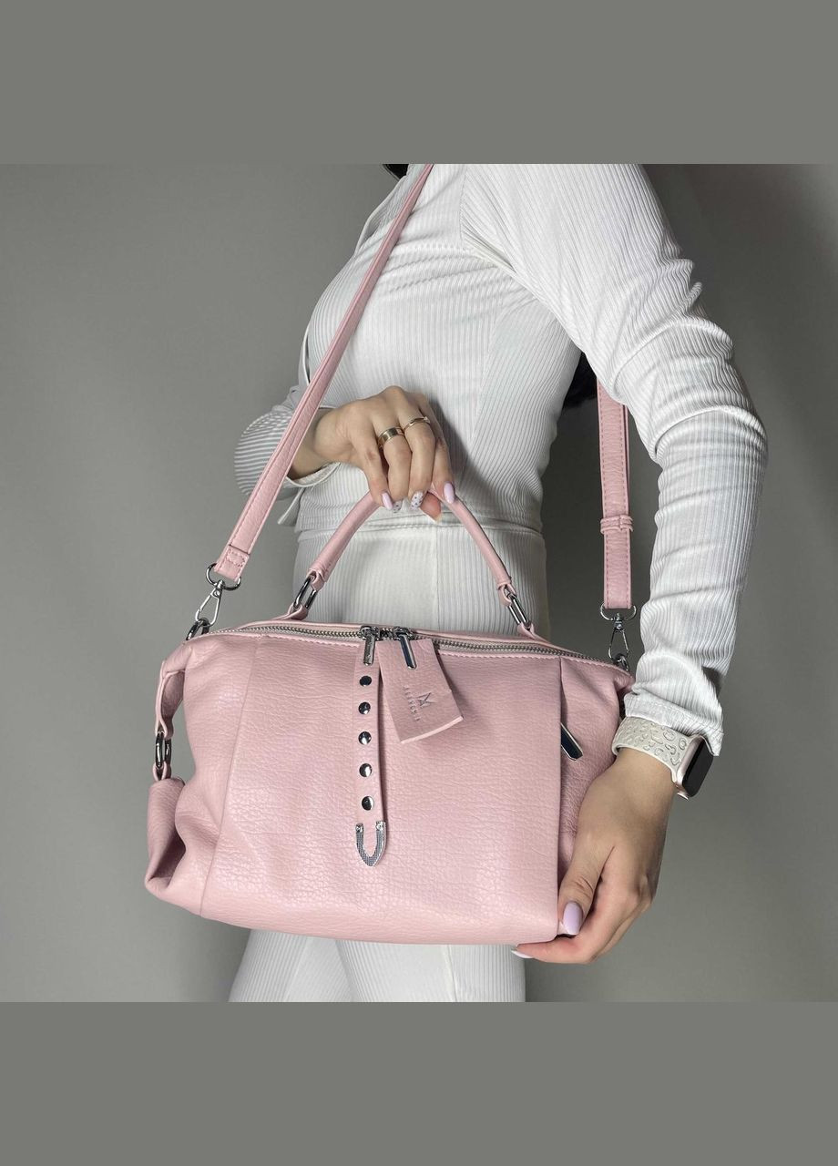 Жіноча сумка з регульованим плечовим ременем і однією ручкою рожева Alex&Mia (323158381)