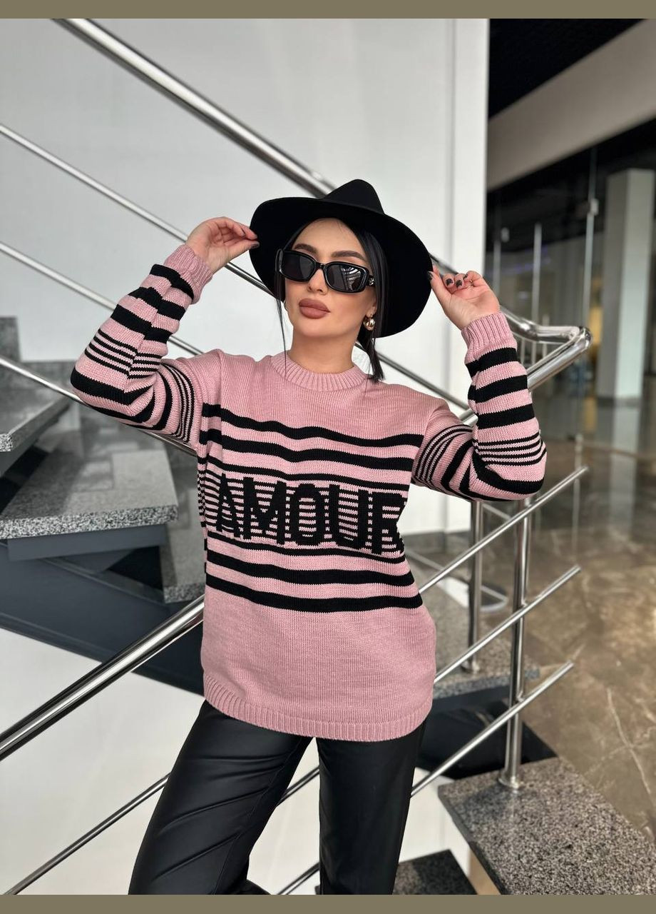 Розовый женский шерстяной свитер amour розовый You Best