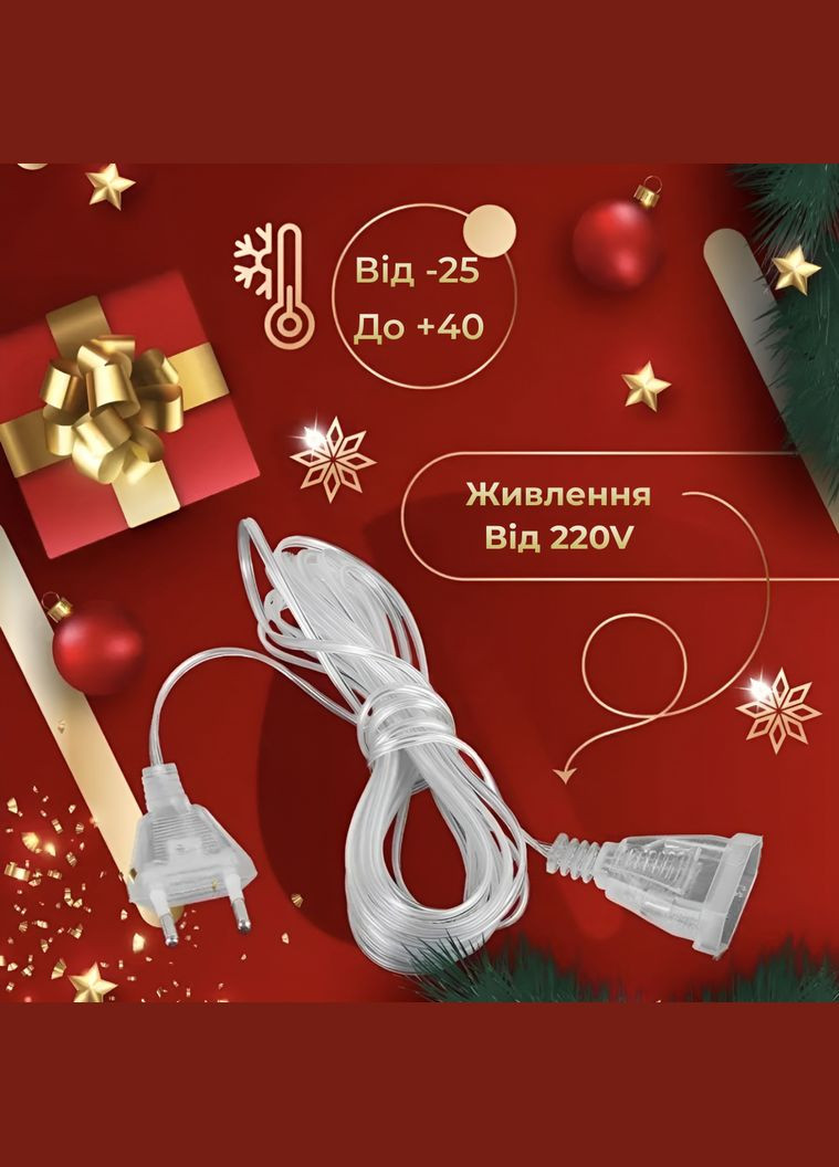 Удлинитель для гирлянды 5 метров, прозрачный GarlandoPro (328441727)