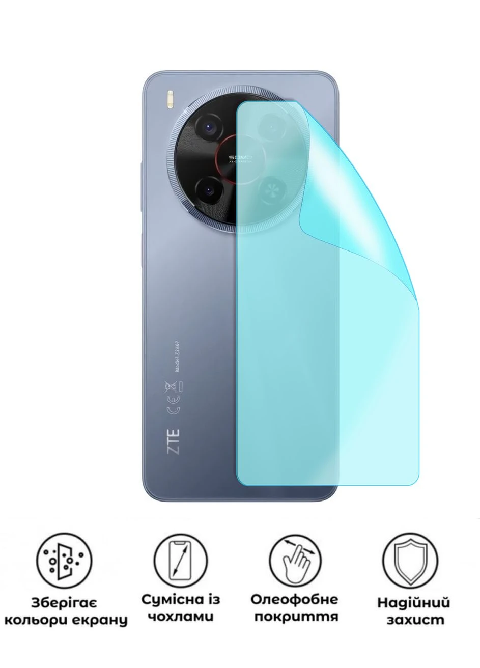 Защитная гидрогелевая глянцевая пленка Grade C на корпус смартфона ZTE Blade V70 Max No Brand (371123799)