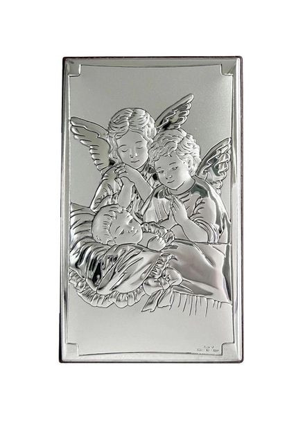 Серебряная икона Ангелы у ребенка (9 x 15 см) 81377 3XL Valenti (337363356)