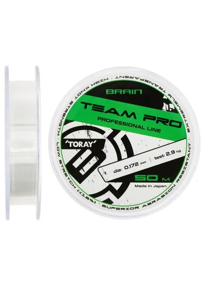 Леска Team Pro 50м (clear) 0.172мм 2.9кг (1858.26.86) Brain Team Pro 50m (clear) 0.172mm 2.9kg (401812435)