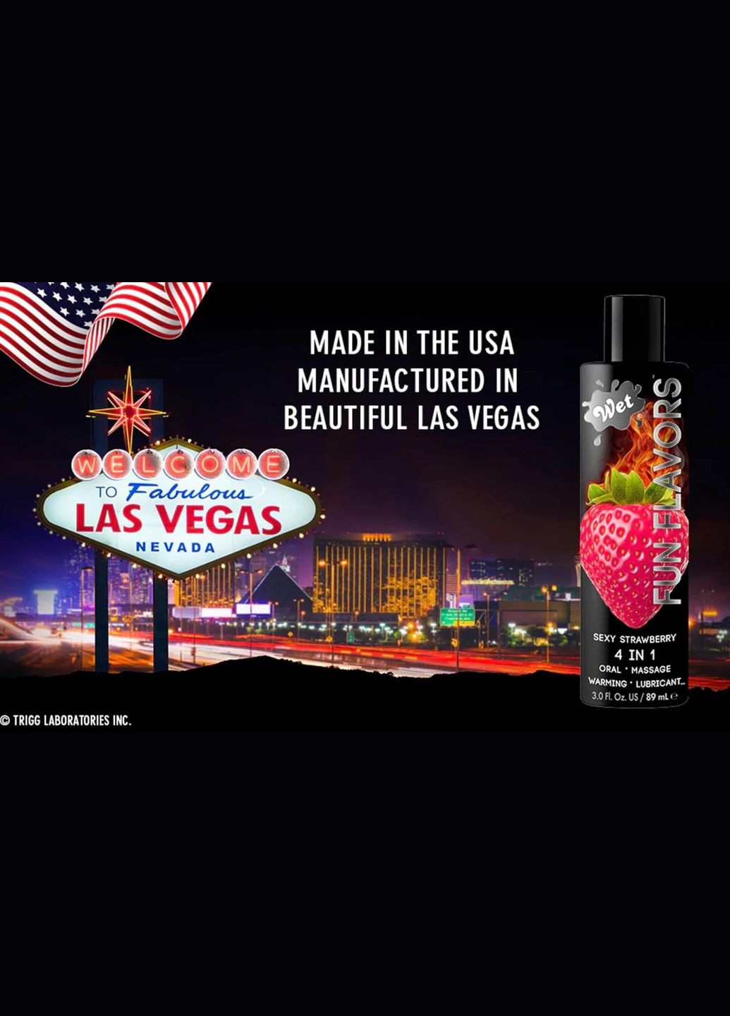 Разогревающий съедобный лубрикант 4 в 1 Fun клубника 30 мл Wet (347287103)