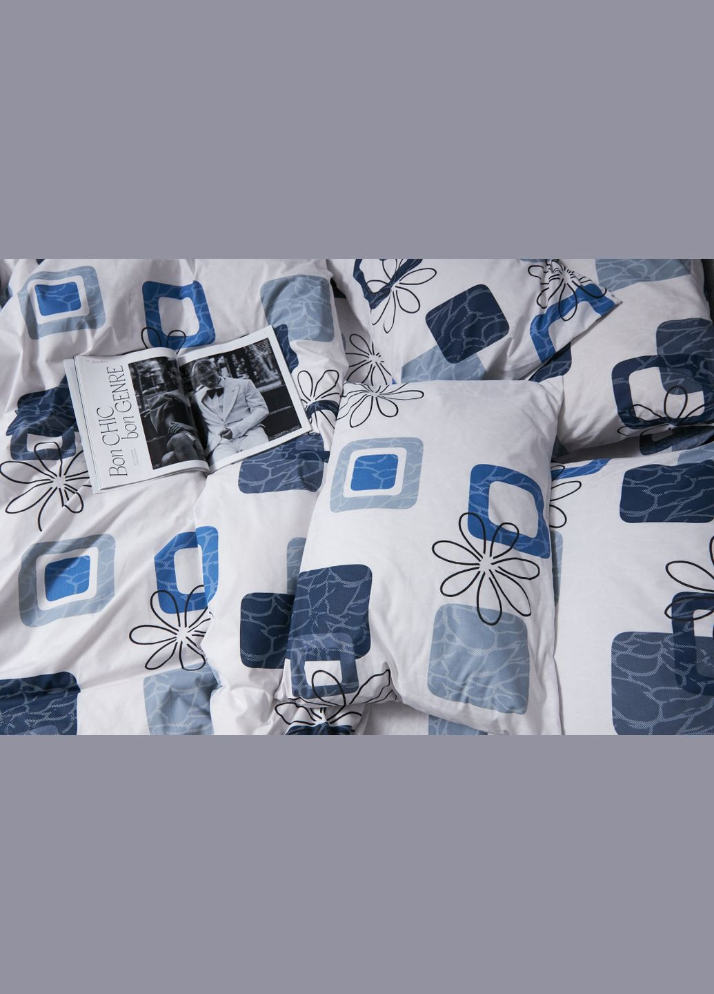 Комплект постільної білизни Бязь Gold Люкс «» двоспальні 175х210 наволочки 2х40х60 (MS-820004730) Moon&Star Silky Touch (293147876)