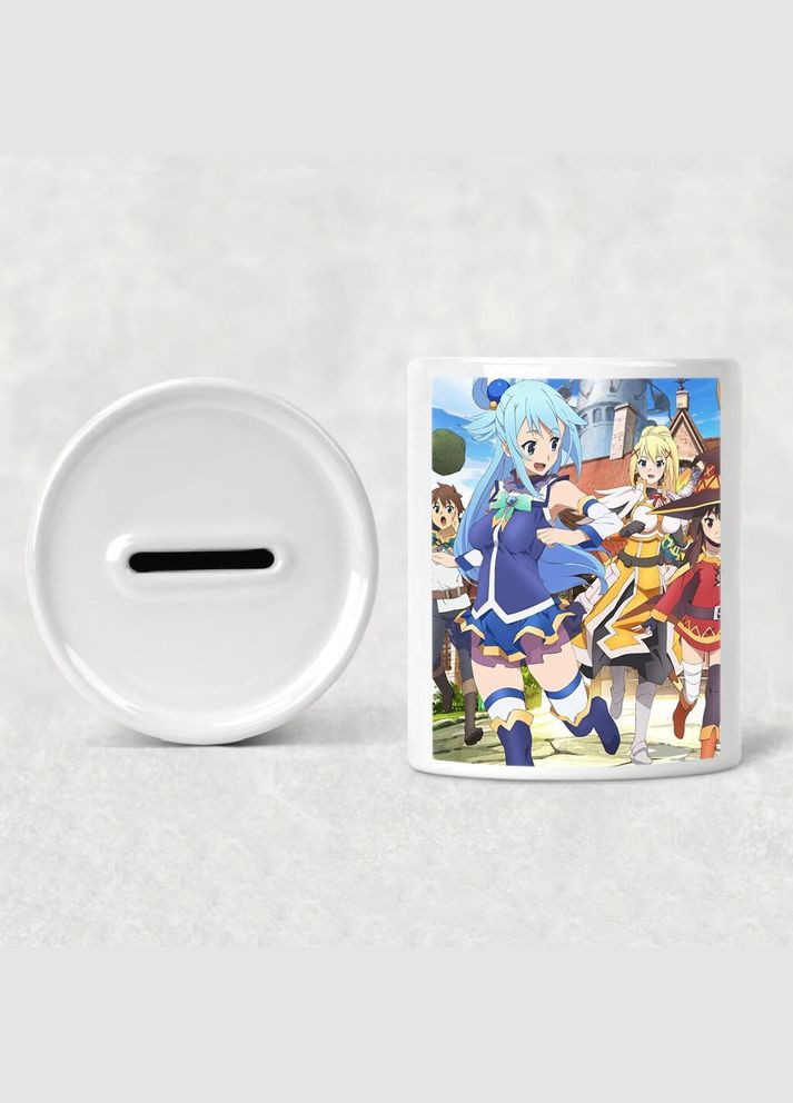 Скарбничка, копілка для грошей Аніме КоноСуба #0006 біла керамічна No Brand (315045258)