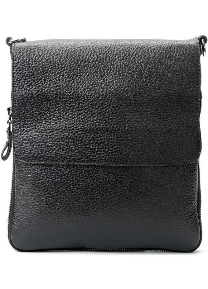 Кожаная сумка кросс боди мужская мессенджер через плечо черная 11016 Shvigel (329195187)