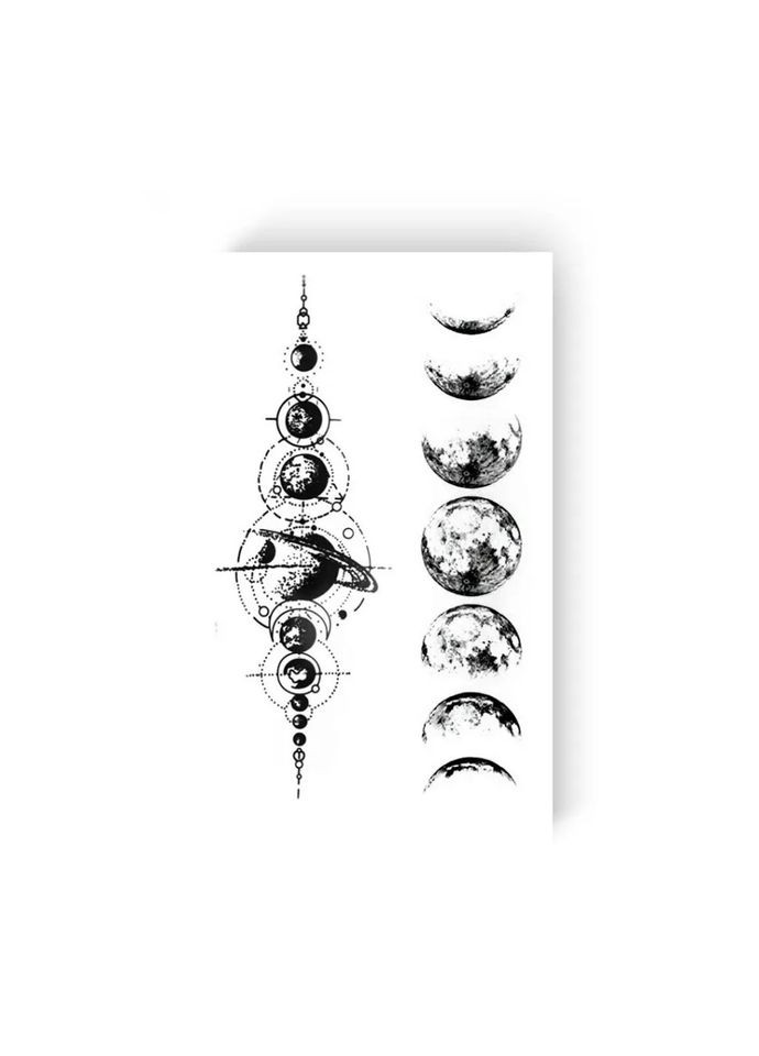 Временная татуировка "Луна и планеты" L-23 No Brand (333944262)