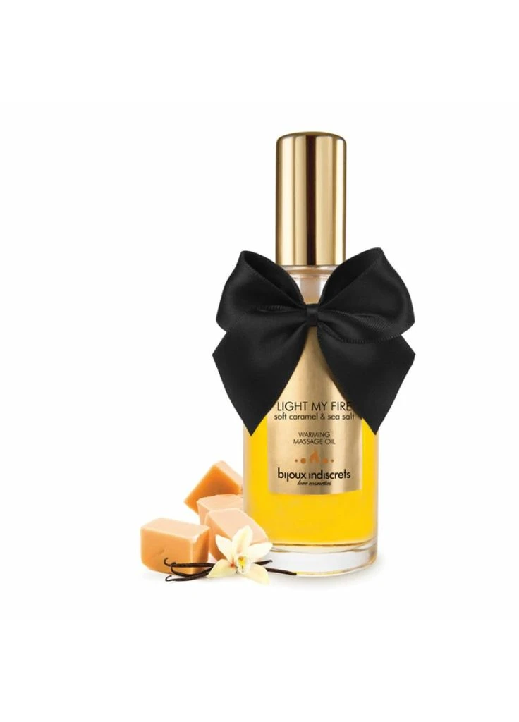 Массажное масло Indiscrets Light My Fire Caramel & Sea Salt, 100 мл Bijoux (374915014)