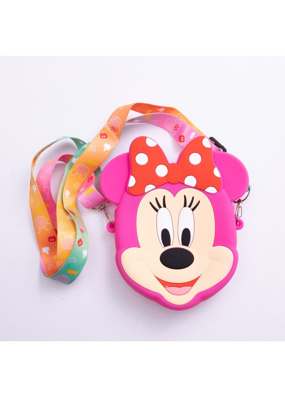 Дитяча силіконова сумка Мінні Маус 15×13×3 (см) через плече Малинова HP-55-9PP Yiwu (370706474)