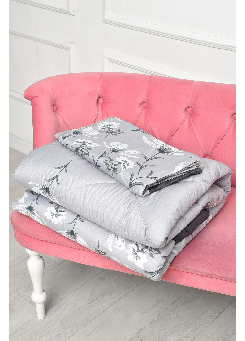 Комплект постільної білизни з ковдрою сірого кольору євро Let's Shop (300512739)