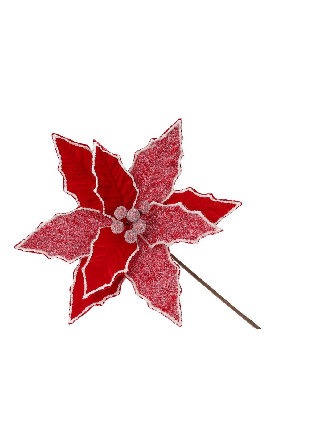 Декоративна квітка Пуансетія 28см, довжина ніжки 50см No Brand (305409652)