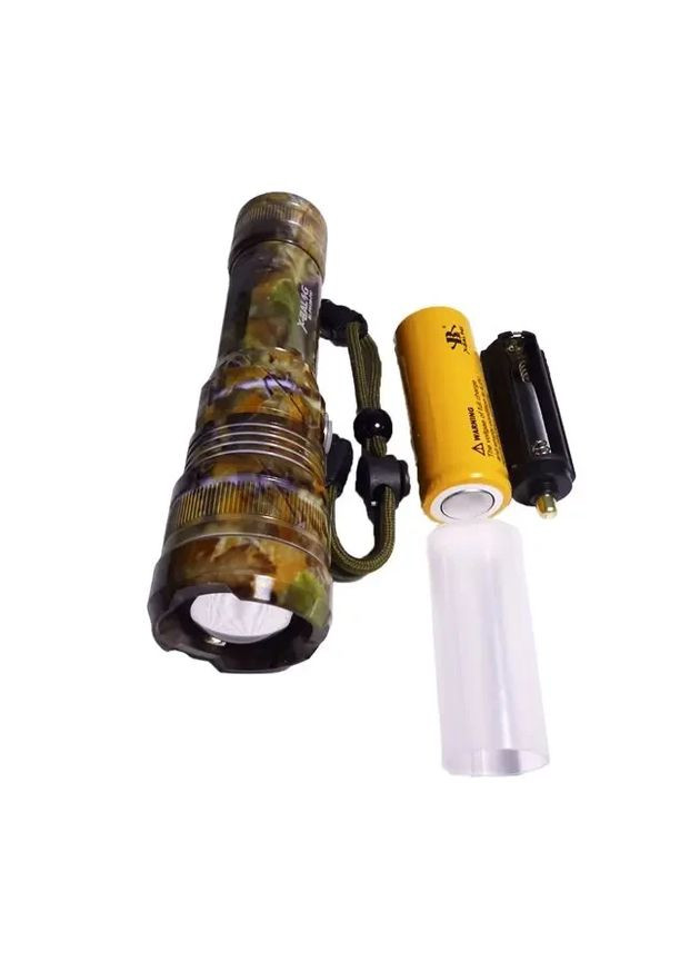 Ручной аккумуляторный фонарик с боковым диодом Power style MX-915M-COB камуфляжный цвет Kronos (369149658)