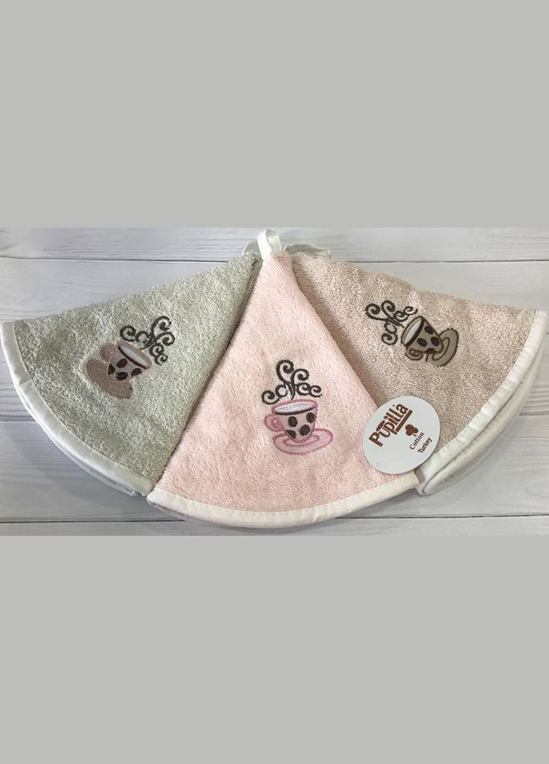 Набор 3 кухонных полотенца M01 Ø50см, махра Pupilla комбинированный