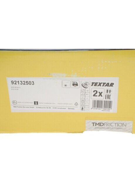 Диск тормозной (задний) Audi A6 04-11 (302x12) PRO 92132503 RU63 Textar (345784532)