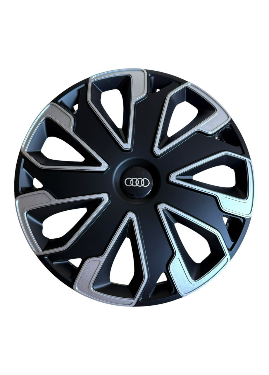 1 штука Колпак на колесо Ultimo Silver Black R14 с логотипом Audi колпаки на диски Ультимо Сильвер Блэк Р14 с логотипом Ауди No Brand (364463155)
