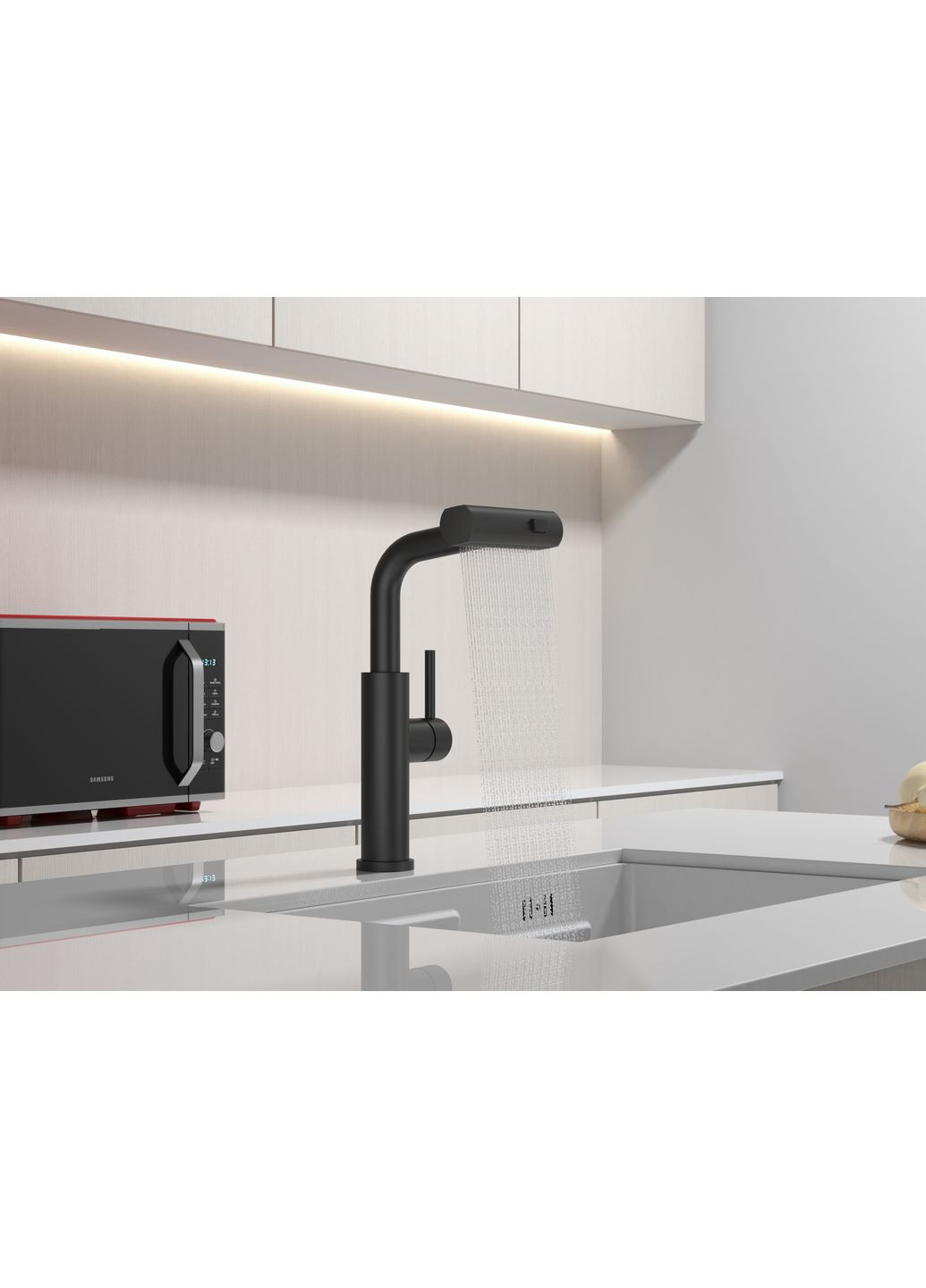 Змішувач на кухню водоспад з висувною лійкою Nett LB-35 (352261597)