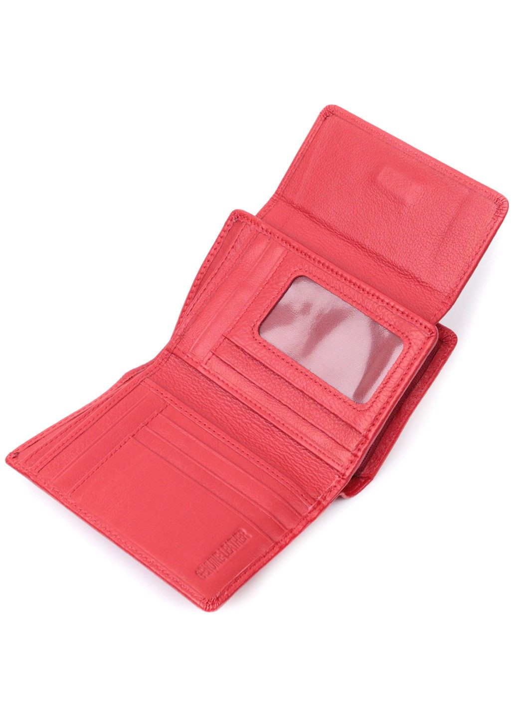 Ідеальний гаманець з монетницею із натуральної шкіри 22739 Червоний st leather (298111873)