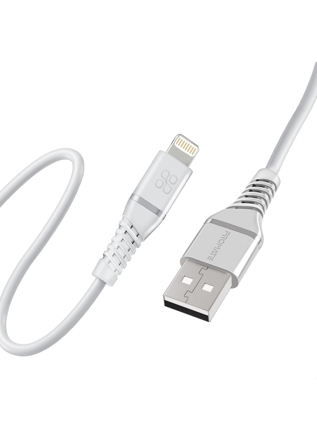 Кабель USB - Lightning (M/M), 2.4A, 1.2м, PowerLine-Ai120 White Promate (341487016)