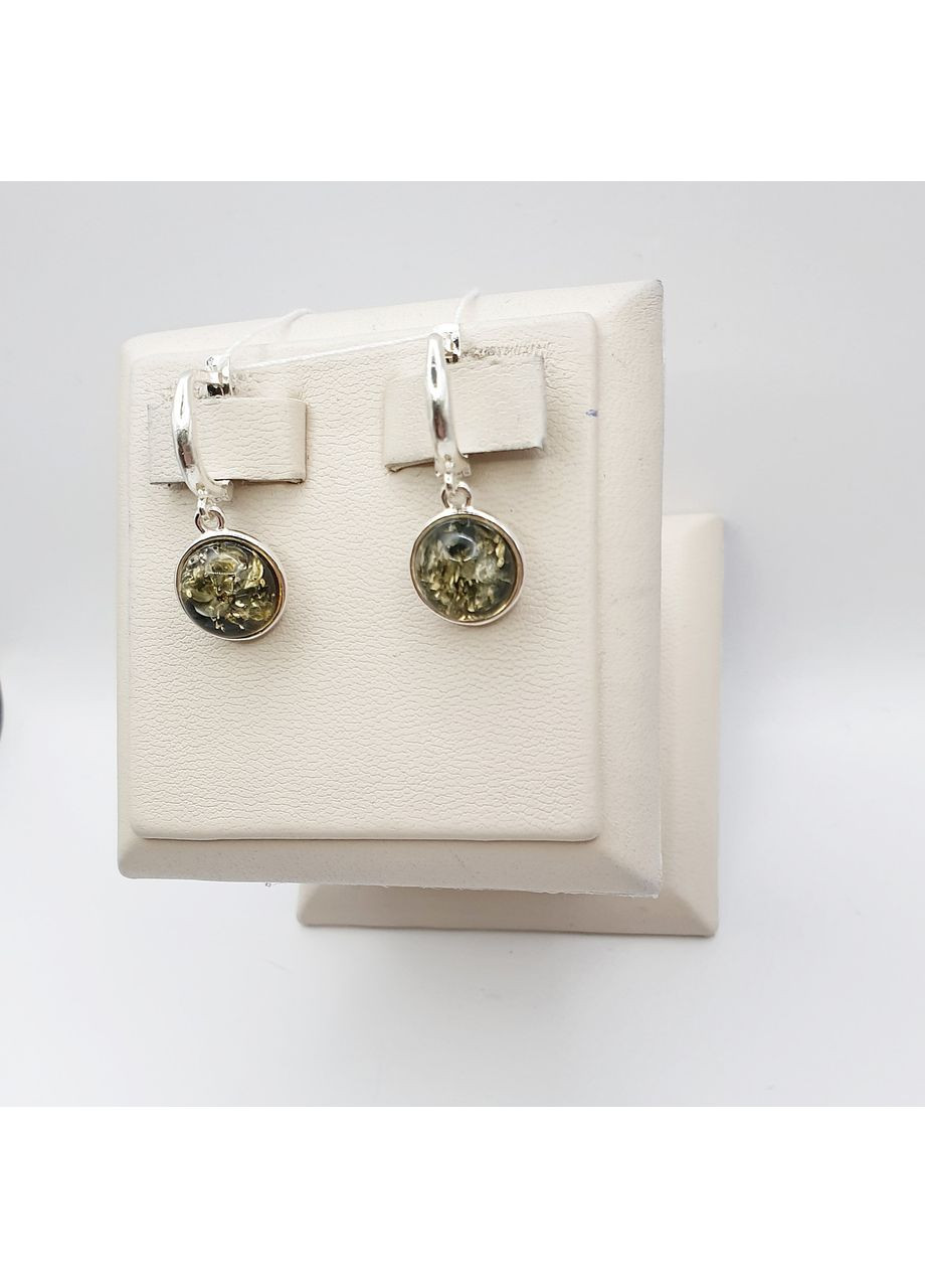 Серьги серебряные с янтарем 3,63 г No Brand (369737198)