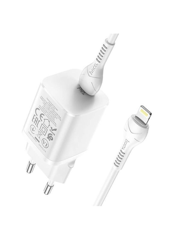 Зарядное устройство и кабель N19 25W TypeC to Lightning Rigorous charger set белый Hoco (279554617)