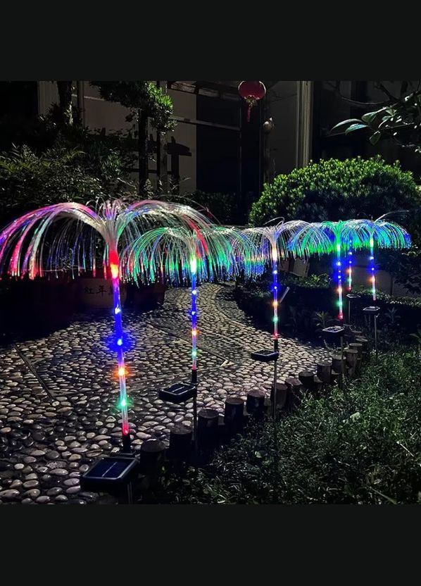 Уличный садовый светильник Медуза на солнечной батарее 1шт. 80см BL-30B мультиколор RGB Po Fanu (322648878)