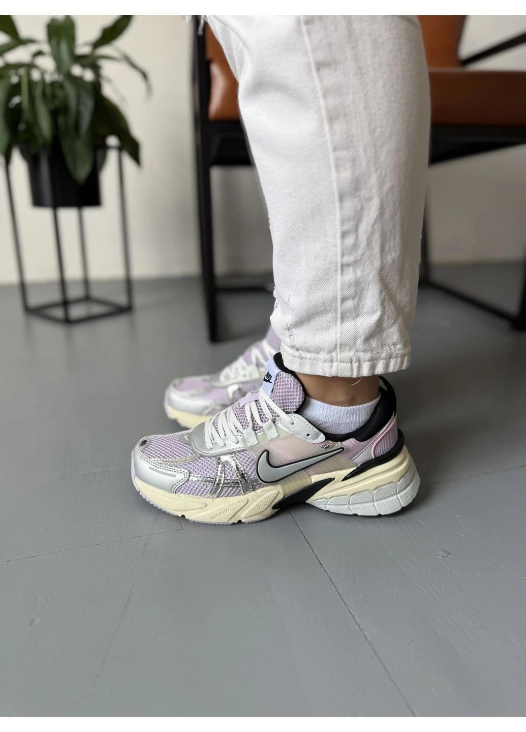 Сірі літні кросівки nike v2k runtekk purple silver найк в2к рантек сірі No Brand