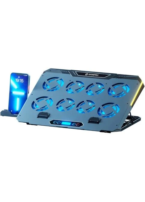 Підставка для ноутбука до 17" CP1040, чорний, RGB підсвічування, 4 х 80 мм, 4 х 70 мм вентилятор (24 dB, 2320 rpm), GAMEPRO (375283845)