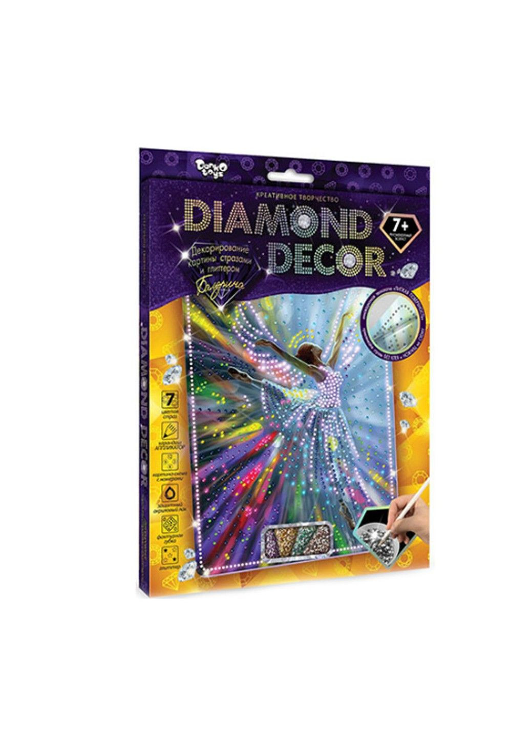 Набор алмазная картина «Балерина», Diamond Decor, частичная выкладка, мозаика 5d, 27х22 см No Brand (332208347)