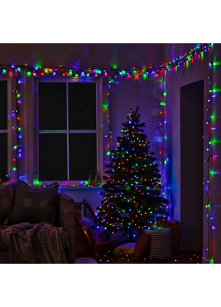 Гірлянда Різдвяна фея вулична 50 (м) 500 LED чорний провід Мультиколор CF500L50MBML Jooki (366037754)