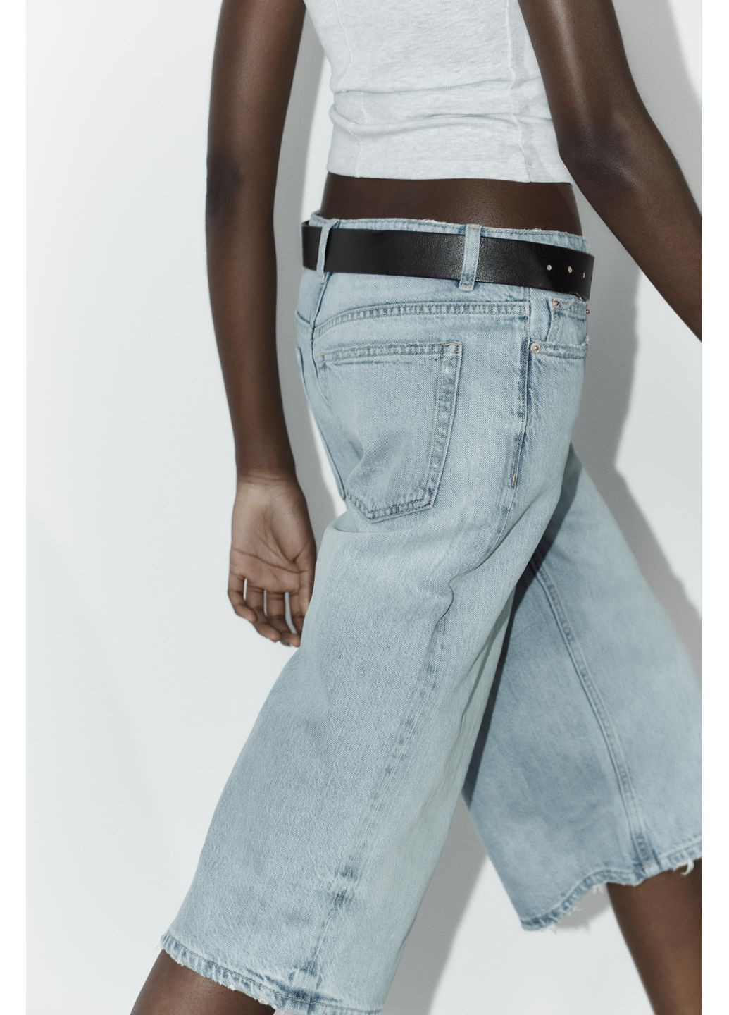 Джинсовые шорты trf с низкой посадкой Zara (354816942)