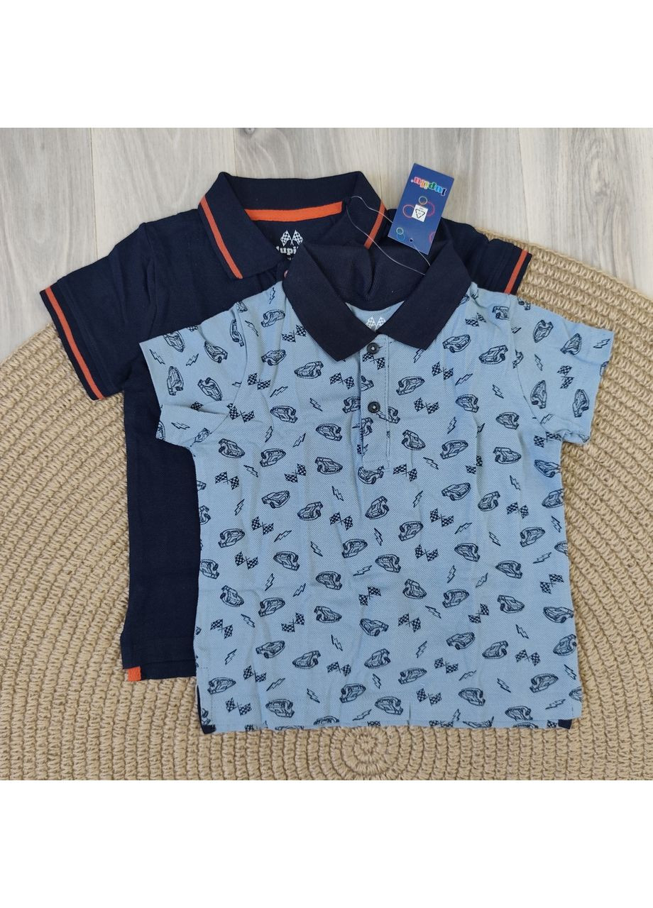 Комбинированная летняя футболка для мальчика набор 2 шт хлопок детская поло, размер Lupilu