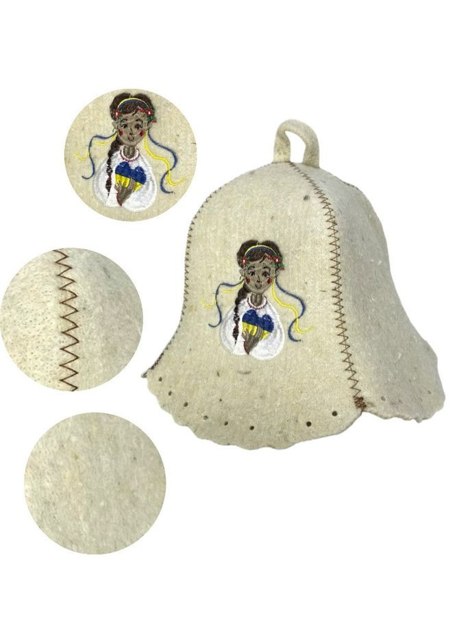 Шапка для бани и сауны из шерсти Украинка No Brand (371276293)