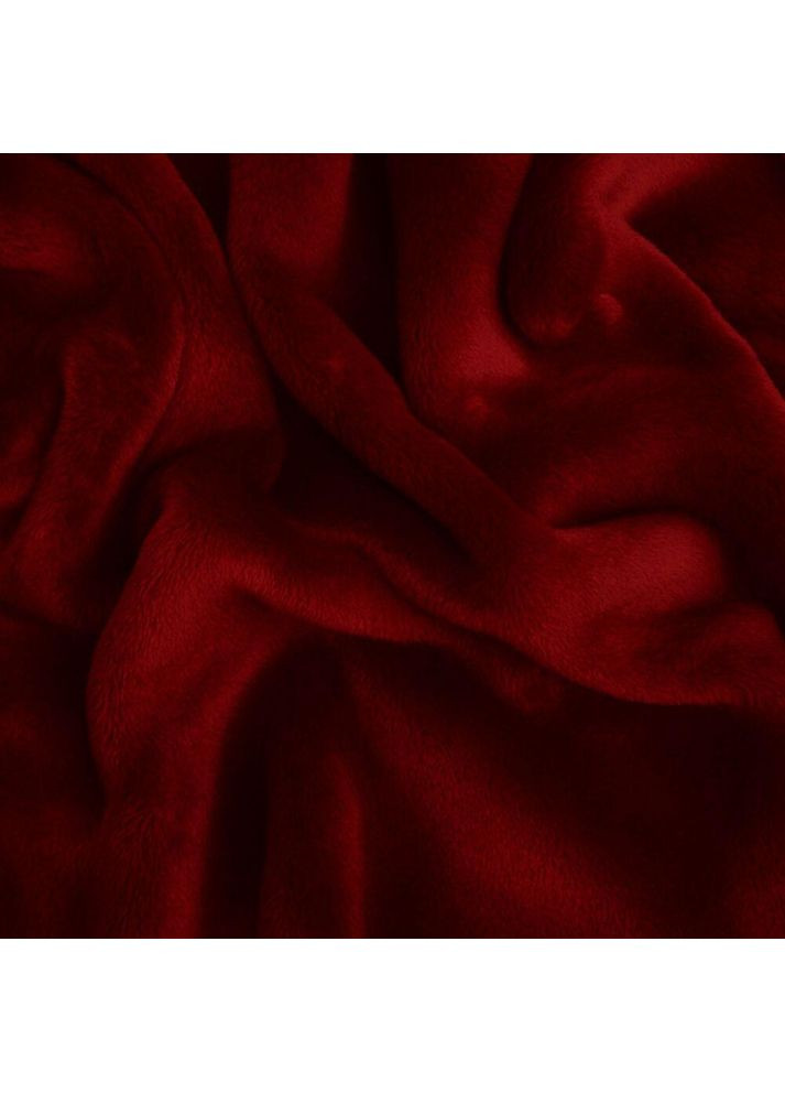 Плед покрывало велсофт 170х210 см супер мягкий с вышивкой рождественской бордо ведмедик IDEIA (367583577)