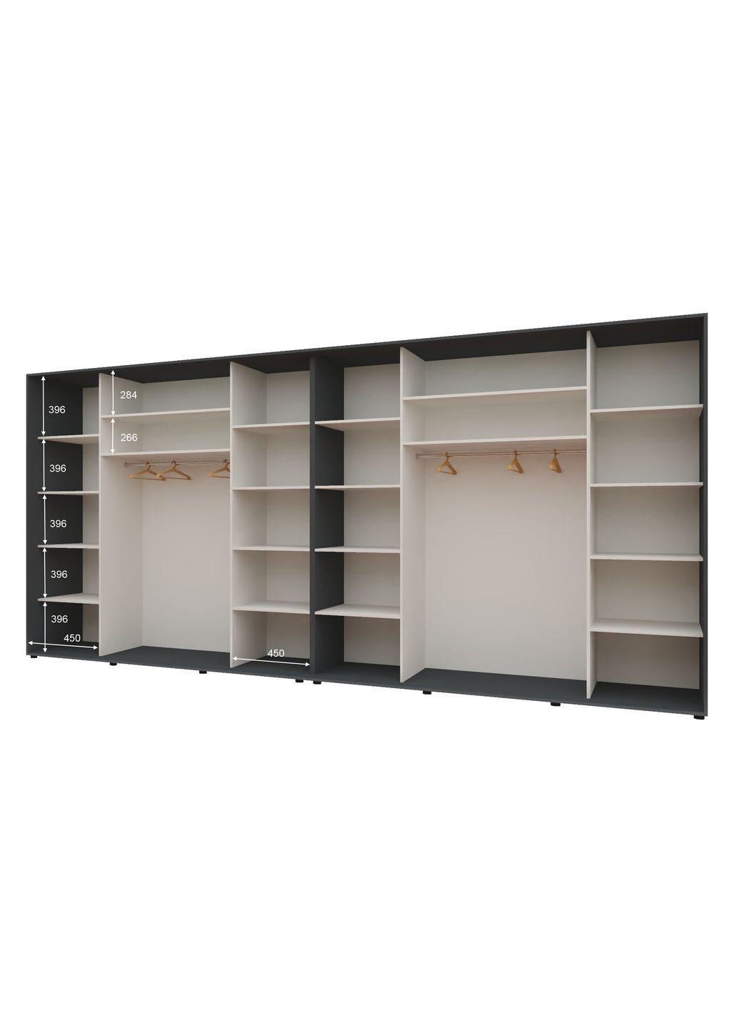 Шафа-купе шестидверна 420*60*210 см Венге 4 двері ДСП + 2 двері Дзеркало Максі Комфорт Меблі (360437511)