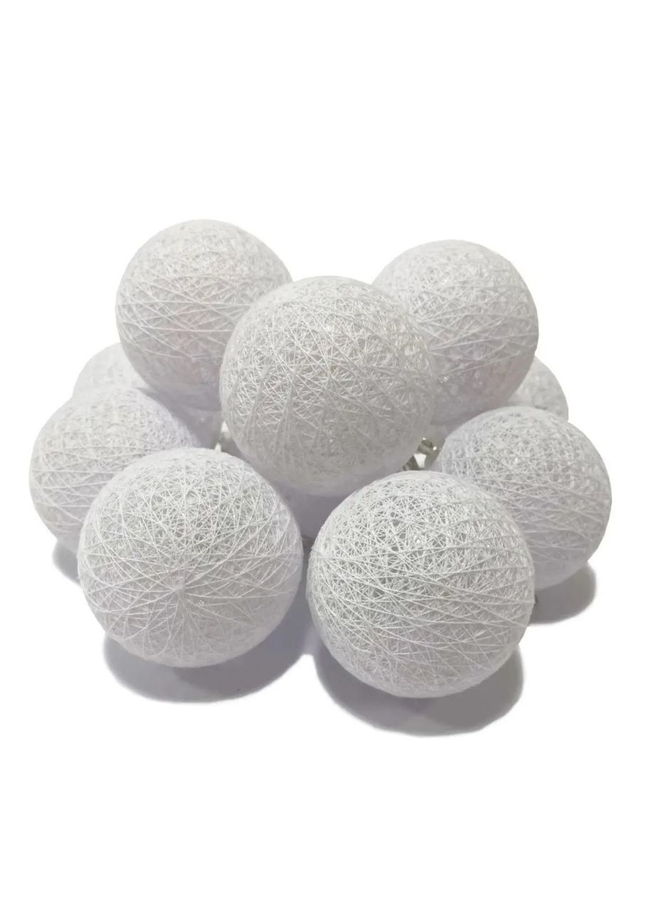 Гирлянда НА БАТАРЕЙКАХ Тайские шарики 10 LED 150см, ТЕПЛЫЙ БЕЛЫЙ свет, прозрачный провод Po Fanu (301765005)