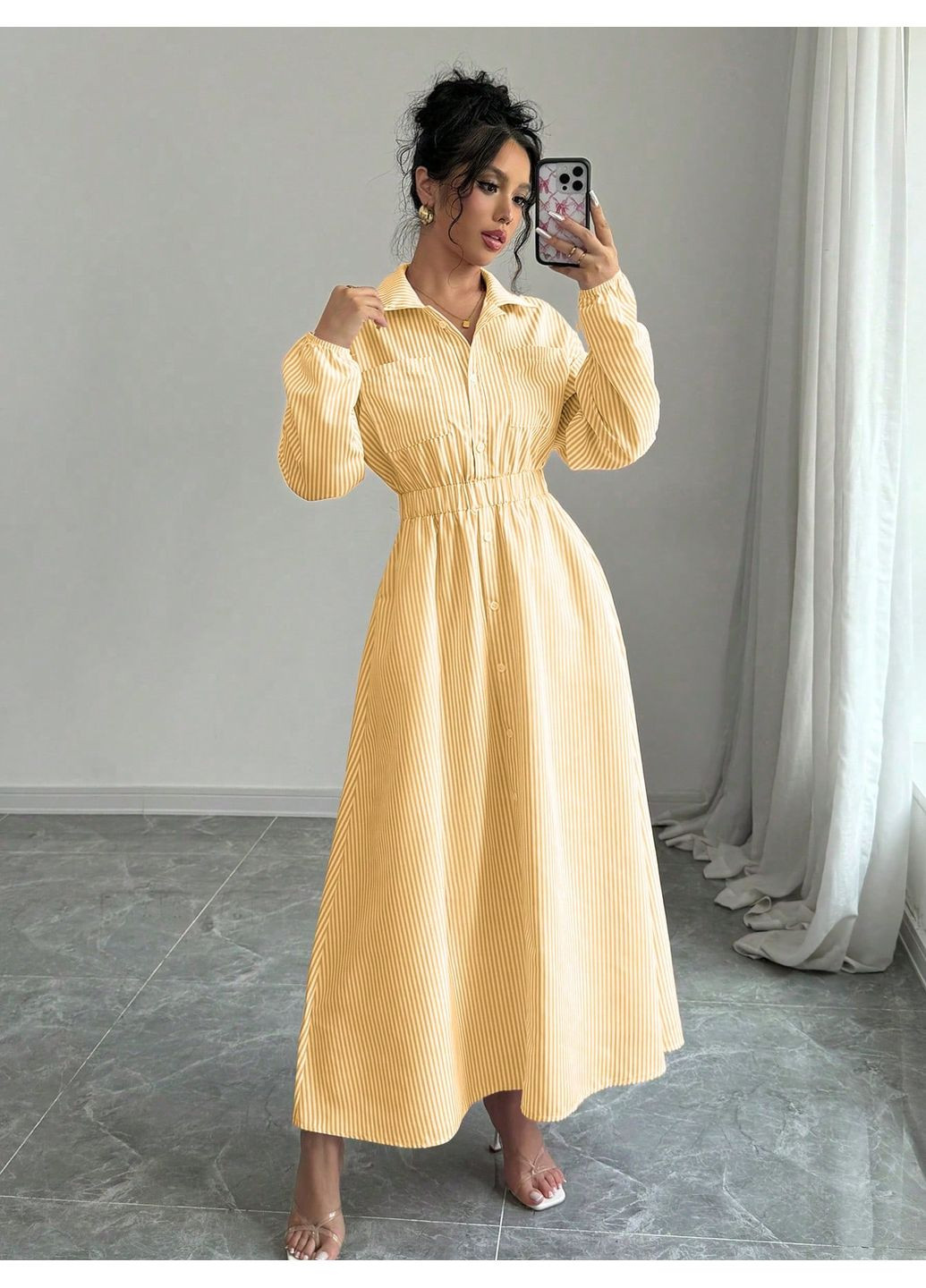 Жовтий сукня SHEIN однотонна