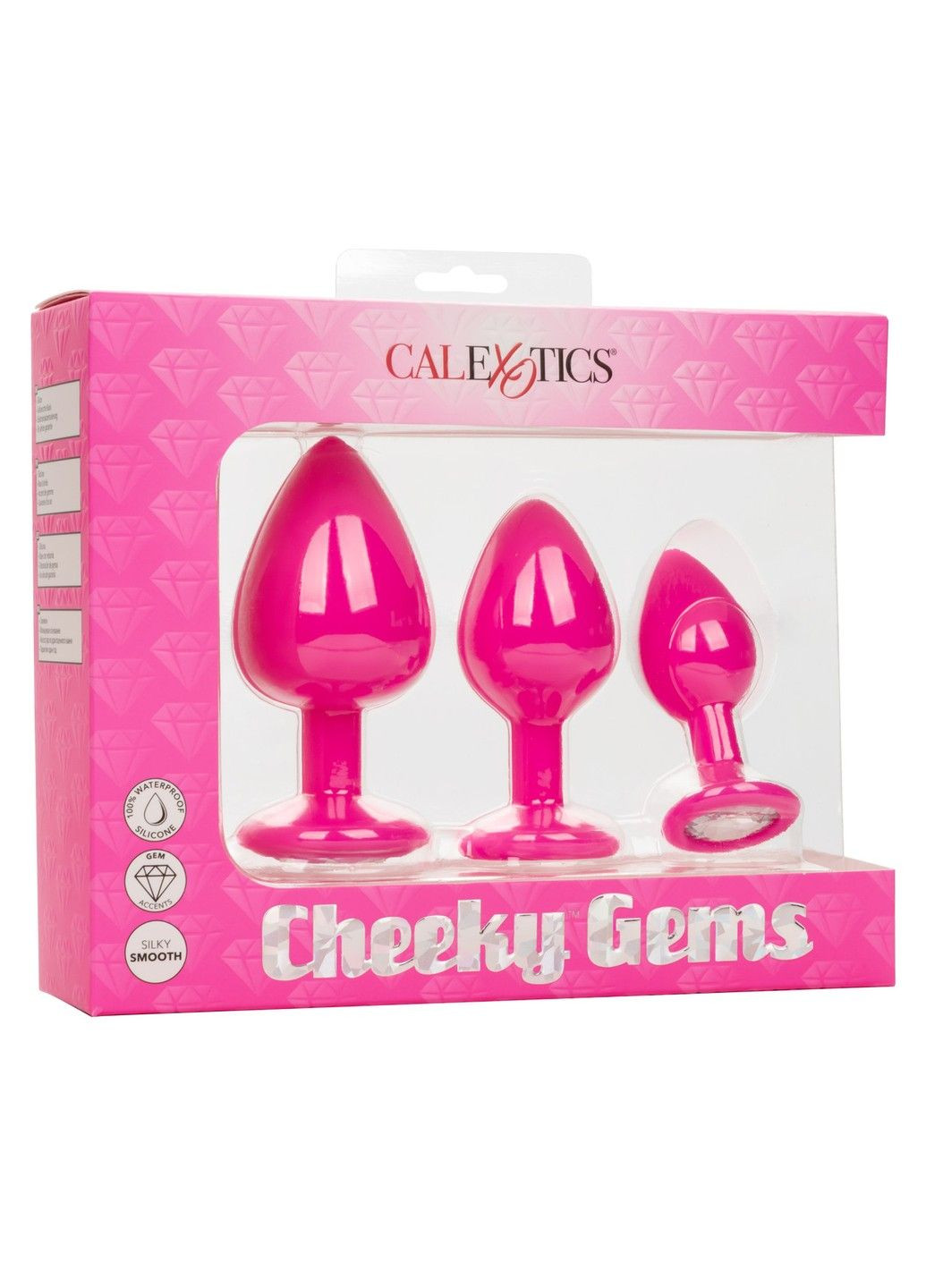 Набір анальних пробок Cheeky Gems 3 розміру, рожеві California Exotic (289784370)