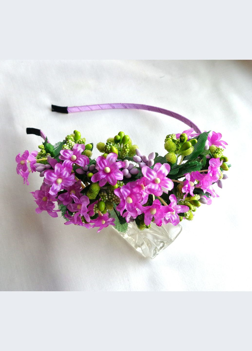 Обруч для волос с цветами ручной работы "Лесные Фиалки" No Brand (349843000)