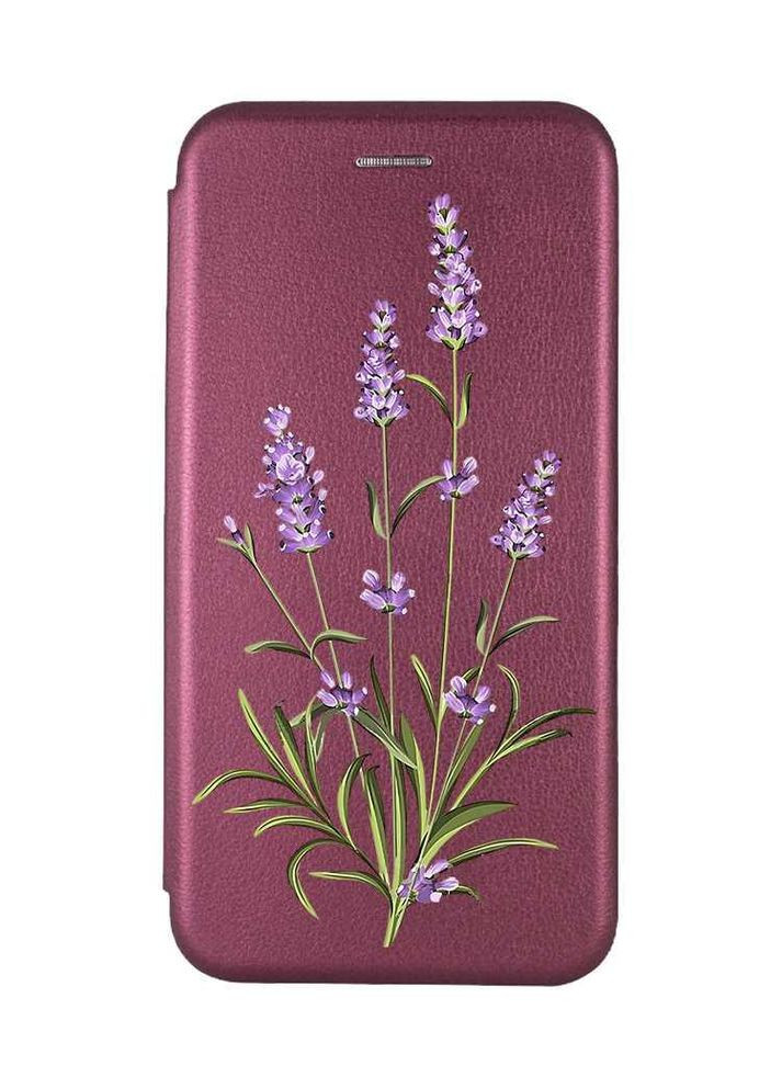 Чохол-книжка бордовий з малюнком на Xiaomi Redmi Note 13 Pro 5G Гілочки лаванди (принт 266) Creative (355394102)