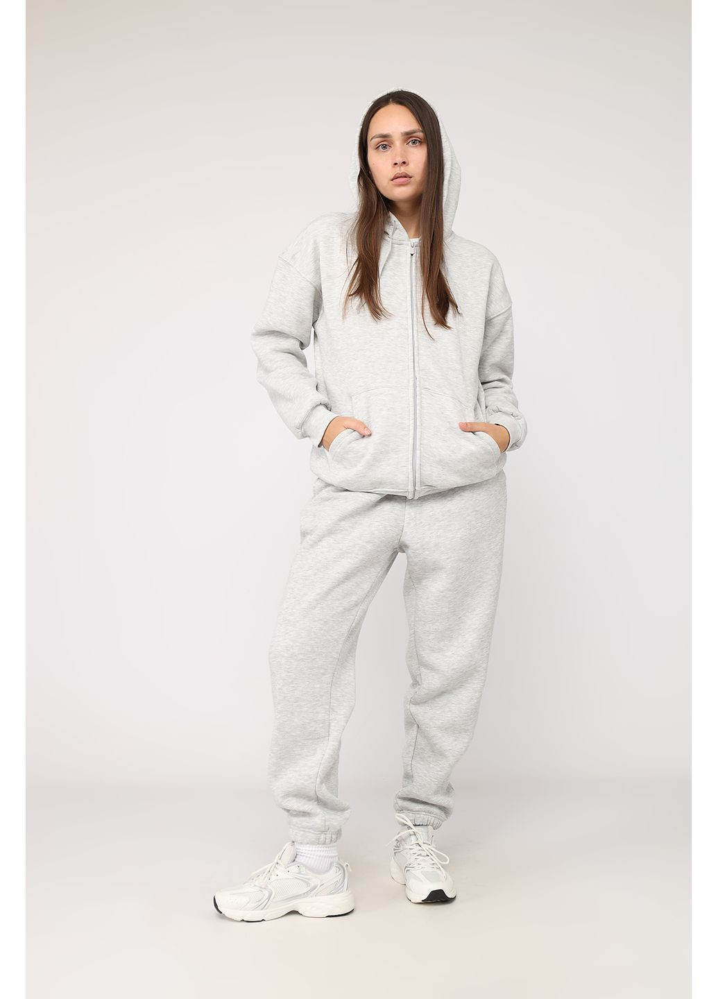 Толстовка на блискавці жіноча колір світло-сірий ЦБ-00283114 Yuki (366421760)